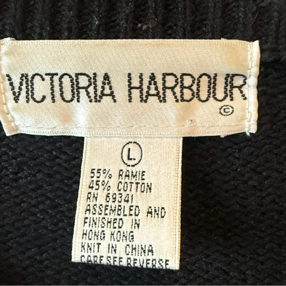 Vintage Holiday Victoria Harbour Sz L Christmas Wreaths Ugly Sweater Rare Beaded
